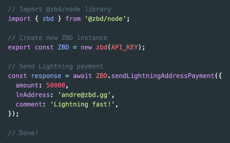 @zbd/node - Node.js Library for ZEBEDEE API